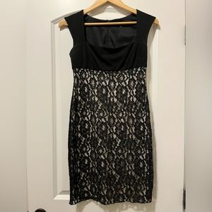 David Meister Black Lace Cocktail Dress